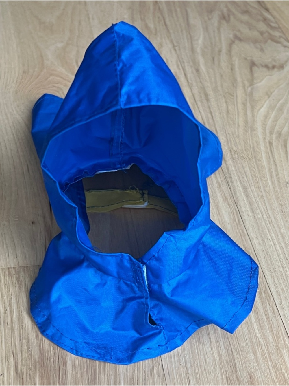 paws n claws pet blue hooded rain jacket yellow strap pocket small dog 10"